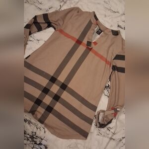 Lily Beige and Black Plaid Shirt